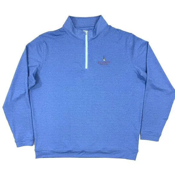 Peter Millar Bluejack National Golf Club 1/4 Zip Perth Sweater Mens Sz 2XL Blue